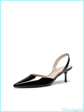 Women's Slingback Lace Up Low Heels Pumps Kitten Heel Pointed Toe